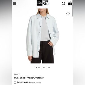 Vince Twill Snap-Front Overshirt